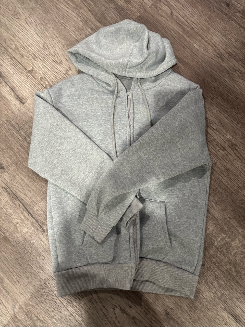Classic Gray Zip-Up Hooded Sweater